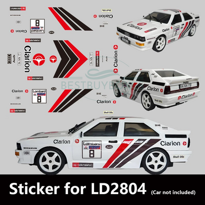 Replacement decal sheet for LDRC LD2804 RC drift car