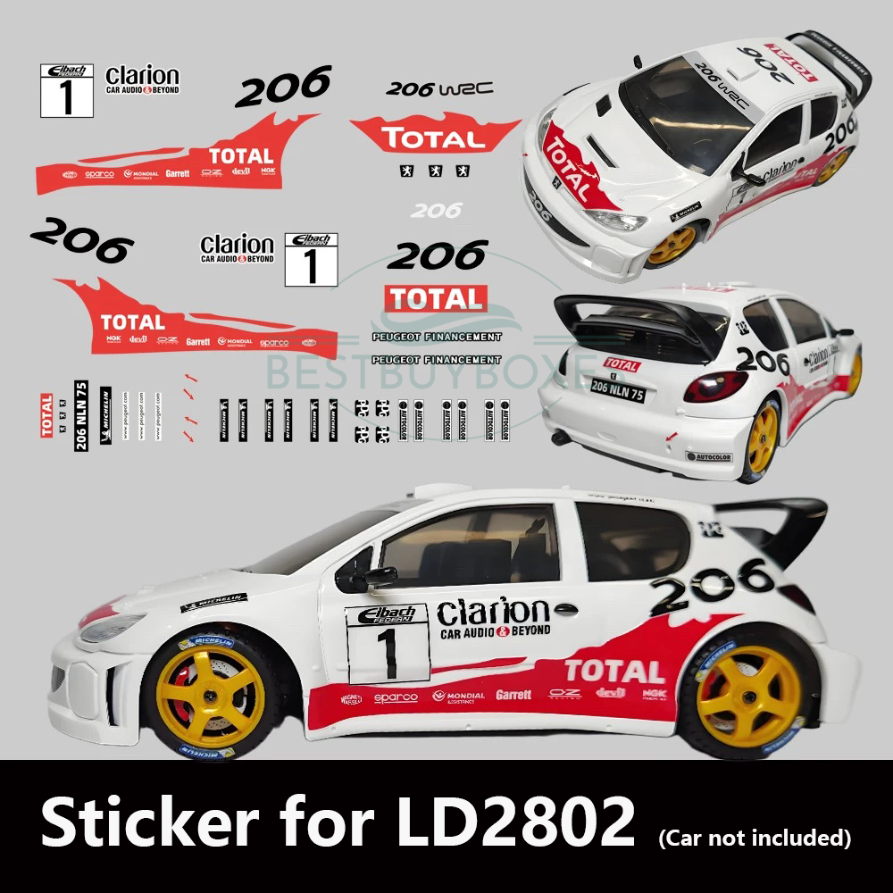 Replacement sticker sheet for LDRC LD2802 RC car