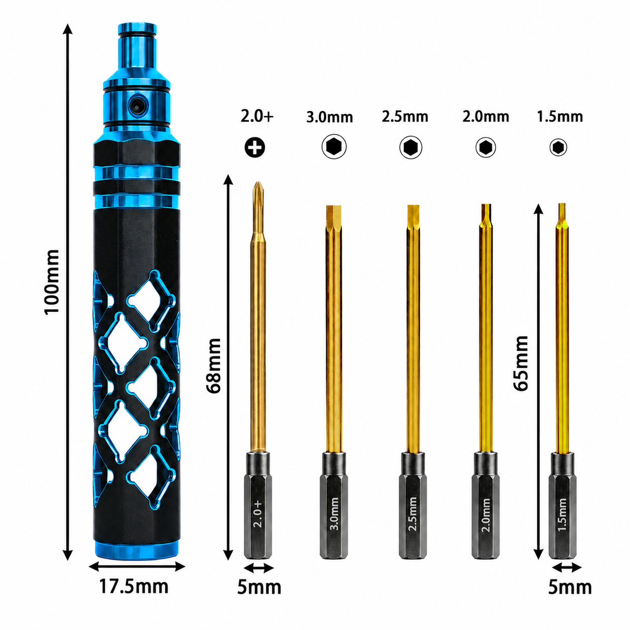 Magnetic quick-change RC hex driver handle