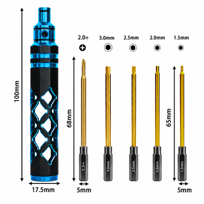 Magnetic quick-change RC hex driver handle