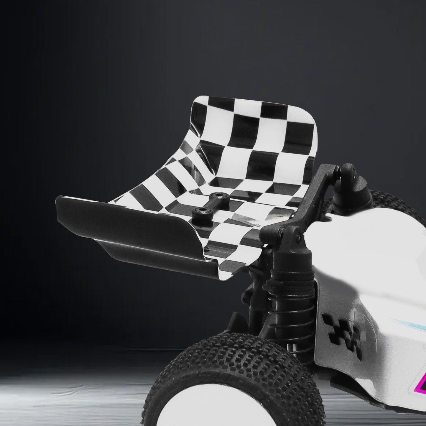 Rear wing installed on Losi Micro-B RC buggy