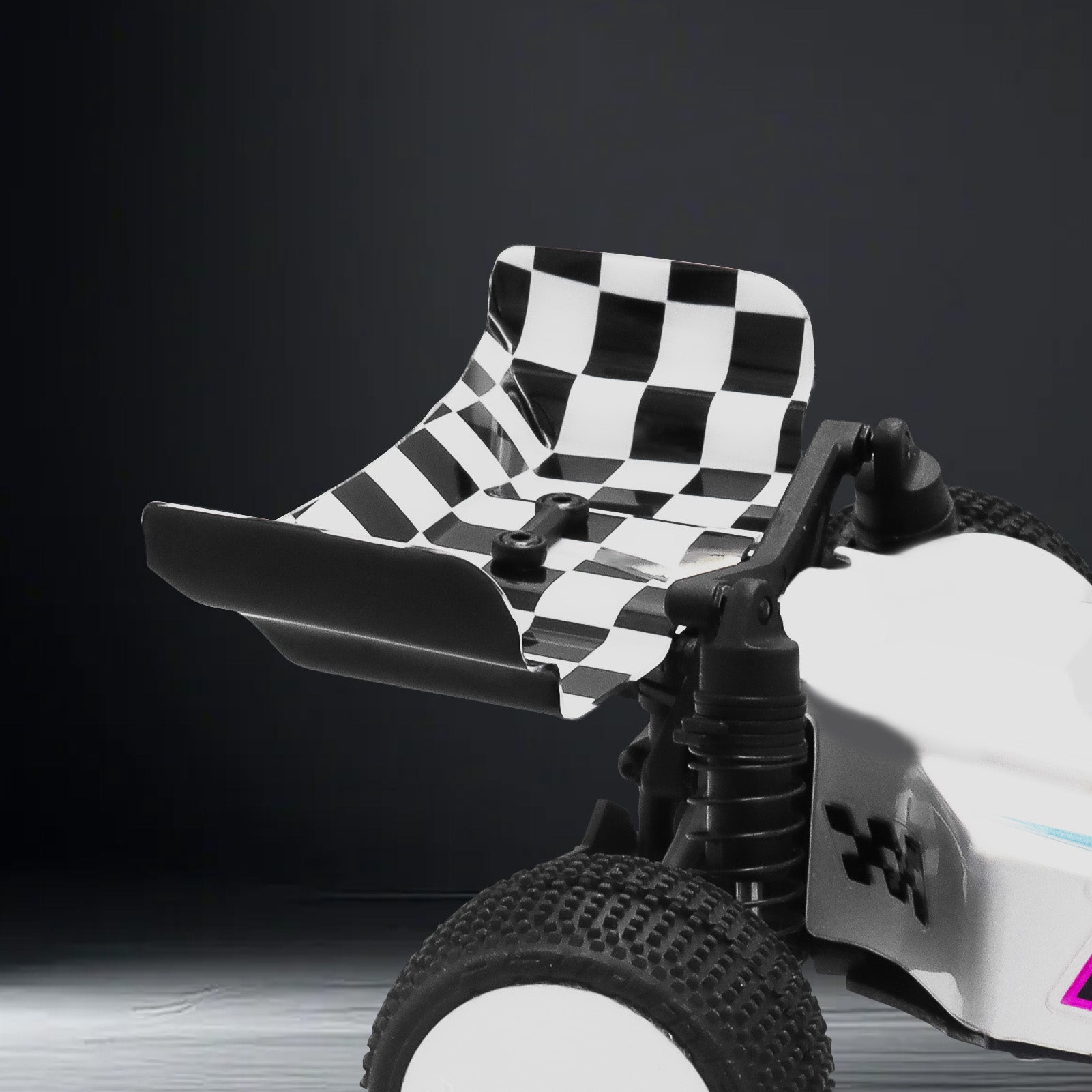 Rear wing installed on Losi Micro-B RC buggy