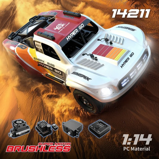 MJX Hyper Go 14211 1/14 Brushless RC Short Course Truck  SCT with Gyro – CNC Alloy, Metal Chassis, 70km/h, 3S Compatible