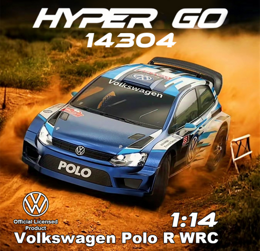 MJX Hyper Go 14304 1/14 Volkswagen Polo R WRC Brushless RC Rally Car – RTR, 63km/h, Official VW Licensed