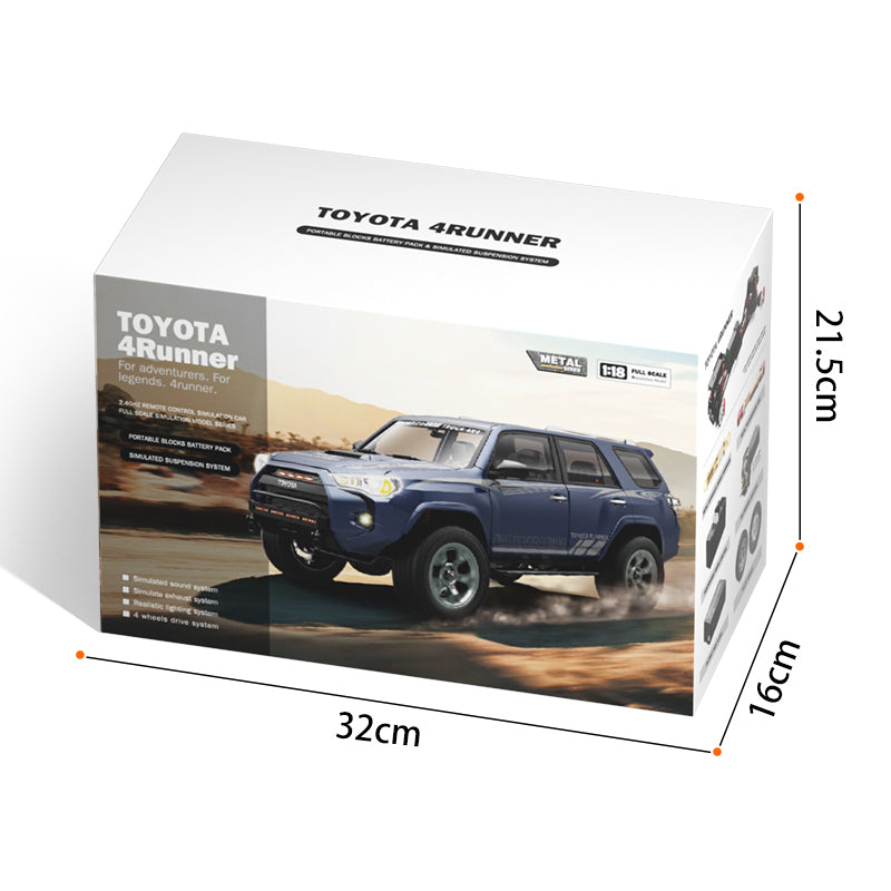 Hengguan HG4-209 Toyota 4Runner 1/18 Scale Licensed Alloy RC Car – Dual Motor, LED Lights, Smoke System