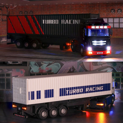 Turbo Racing C50 black 1/76 RC semi truck and trailer