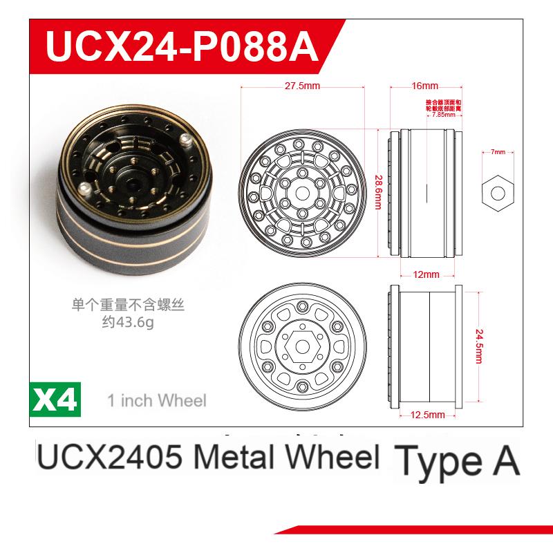 UCX24-P088A Type A metal wheel set for UCX2405 Pro