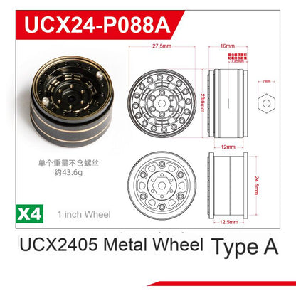 UCX24-P088A Type A metal wheel set for UCX2405 Pro
