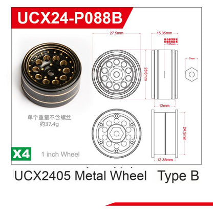 UCX24-P088B Type B metal wheel set for UCX2405 Pro
