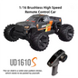UDIRC UD1610S 1/16 Brushless RC Monster Truck – 4WD, 80KMH, DumboRC X5E Radio