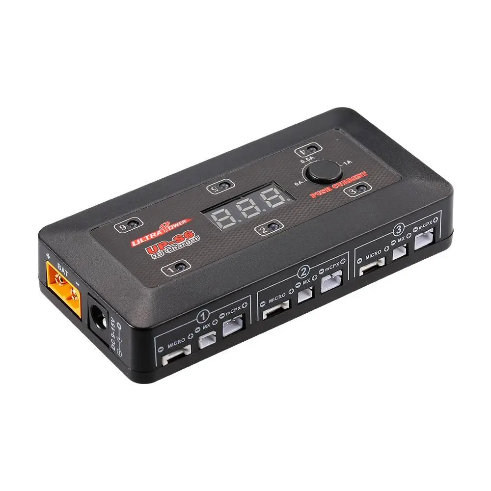 Ultra Power UP-S6 1S 6-Port LiPo/LiHV Charger with USB Output – Micro, MX, mCPX Compatible