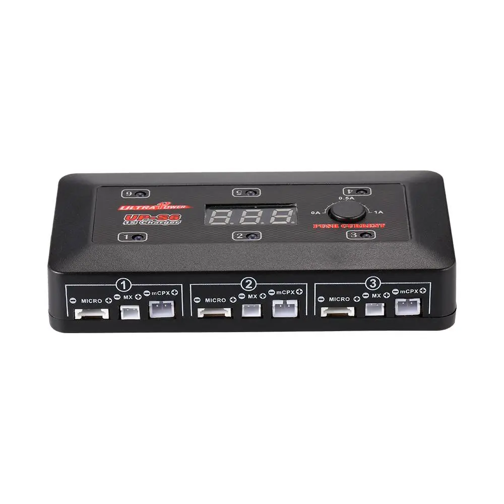 Ultra Power UP-S6 1S 6-Port LiPo/LiHV Charger with USB Output – Micro, MX, mCPX Compatible
