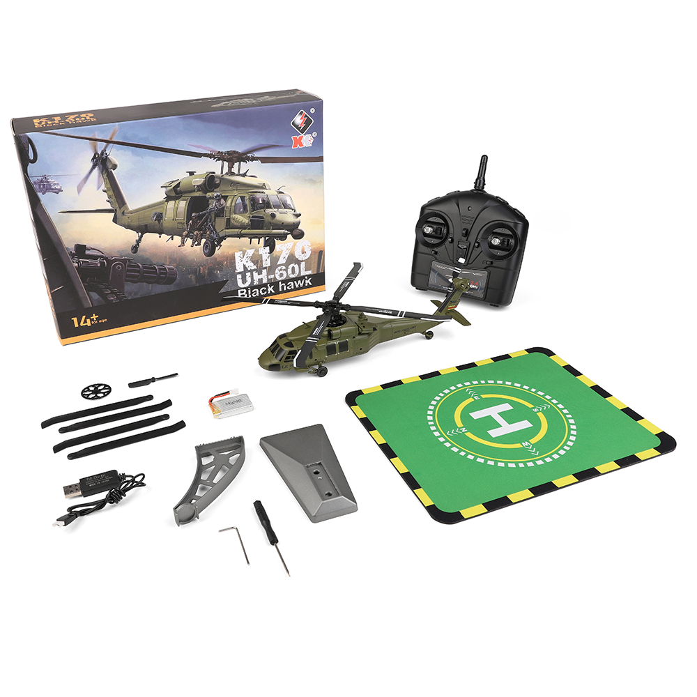 WLTOYS XK K170 helicopter body and rotor detail