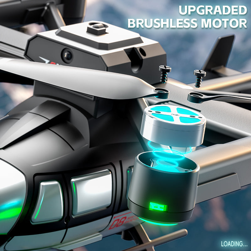 JJRC X38 black airliner-style drone front angle