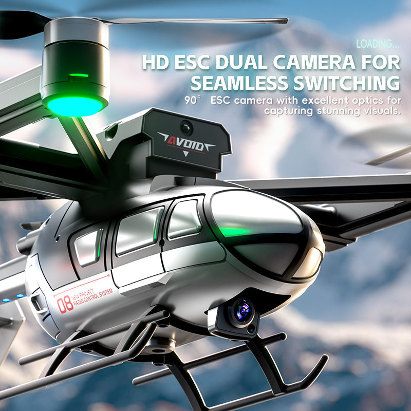 JJRC X38 black camera drone side angle