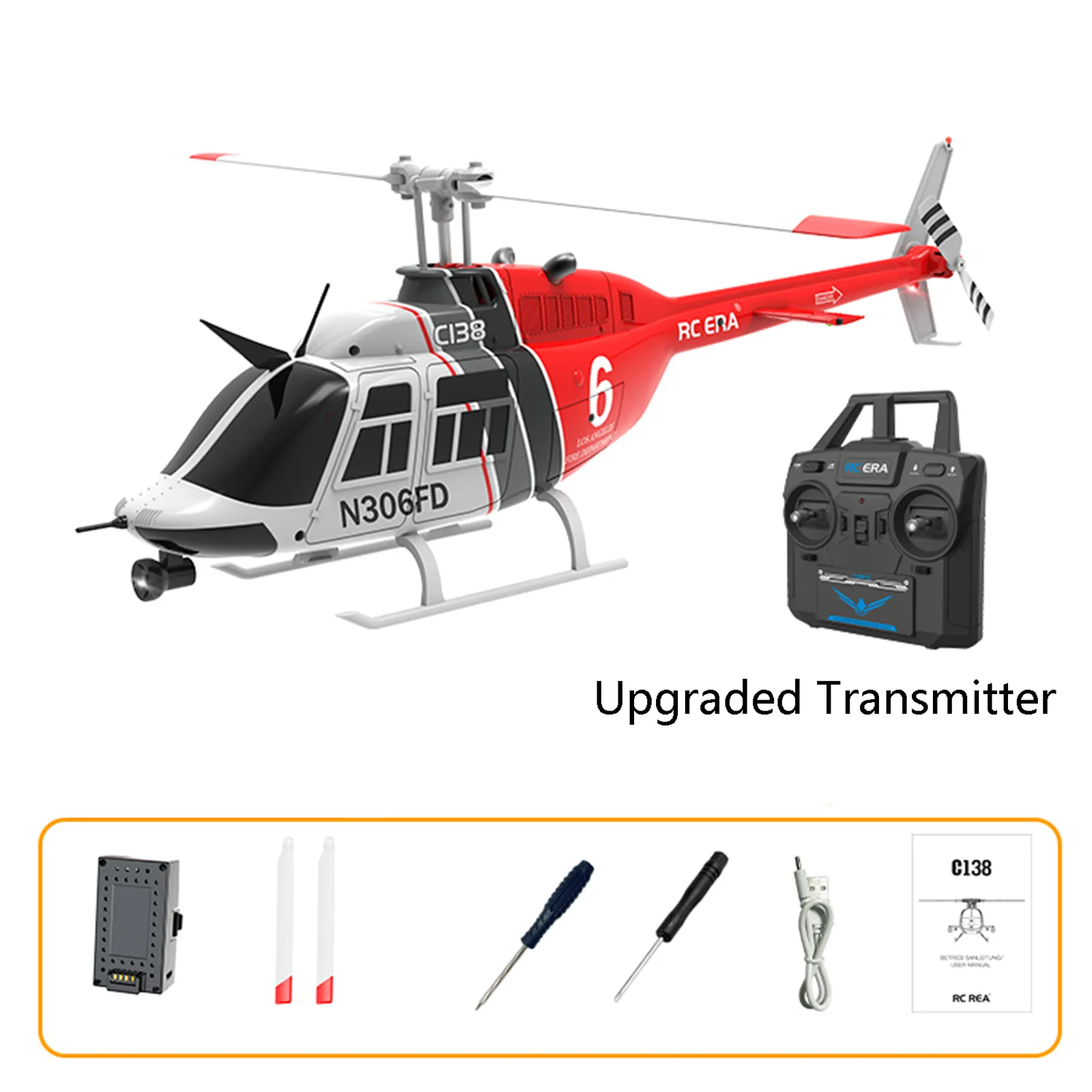 Red RC ERA C138 scale RC helicopter