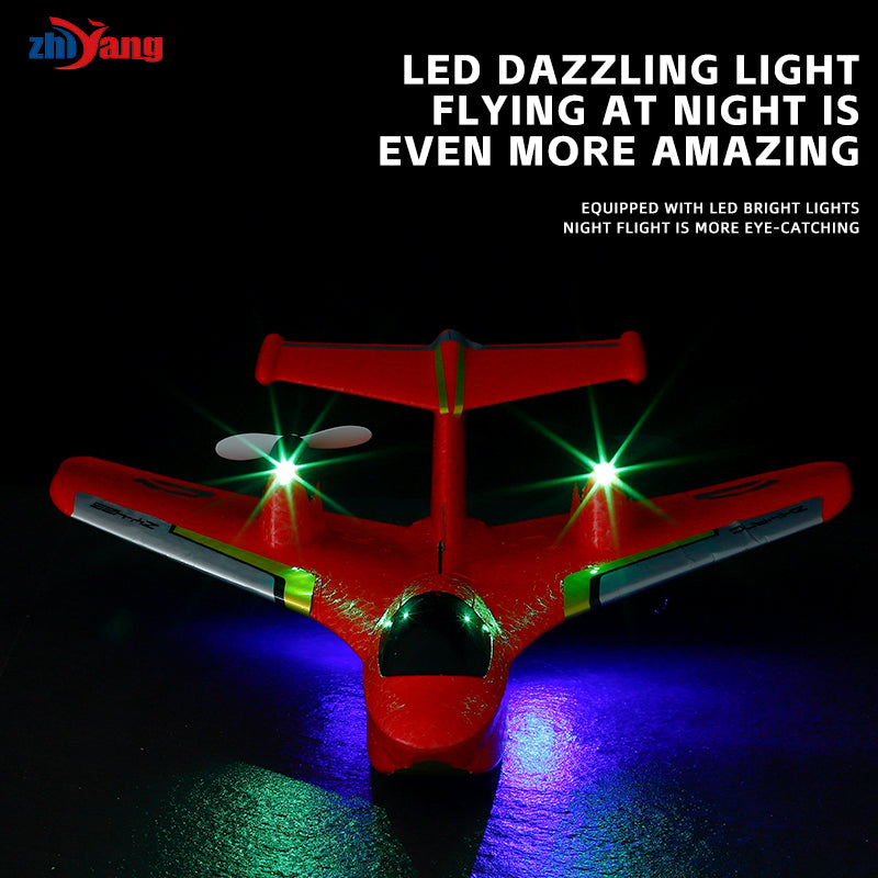 Red ZY-425 RTF airplane with LED lights