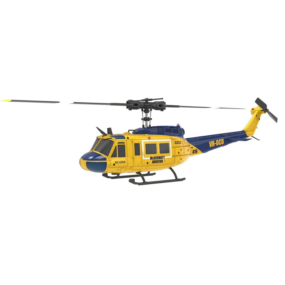 Yellow RC ERA C032 helicopter body detail