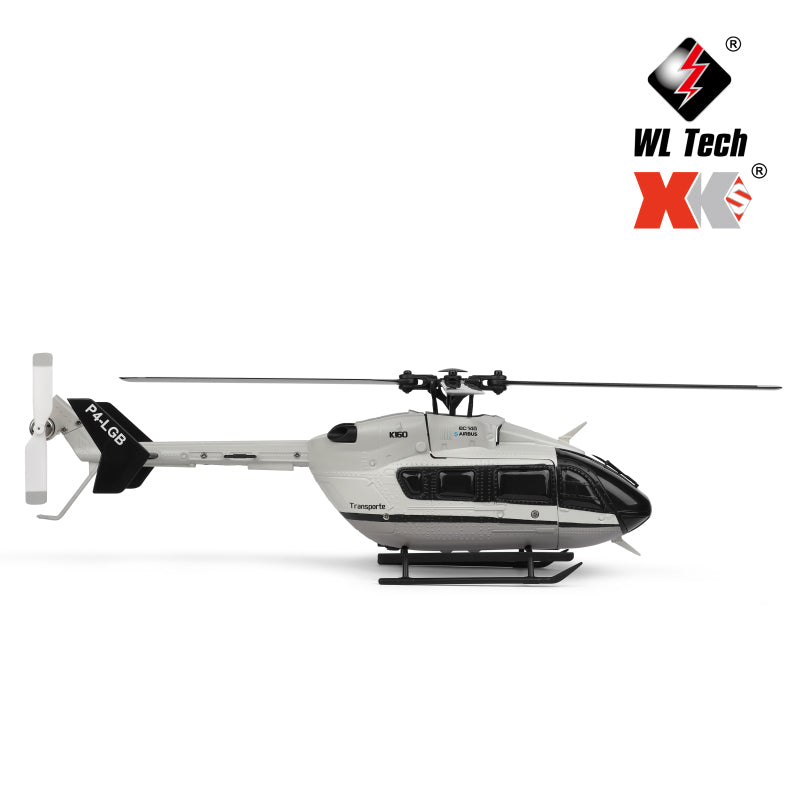 WLTOYS XK K160 EC-145 Scale 4CH Brushless RC Helicopter – Altitude Hold, 6G Gyro, Beginner Friendly